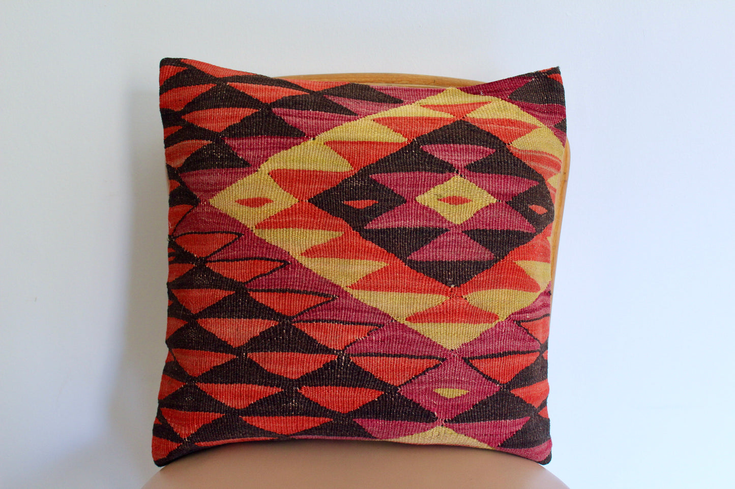 Vintage Turkish Kilim Pillow 6 - 40x40cm
