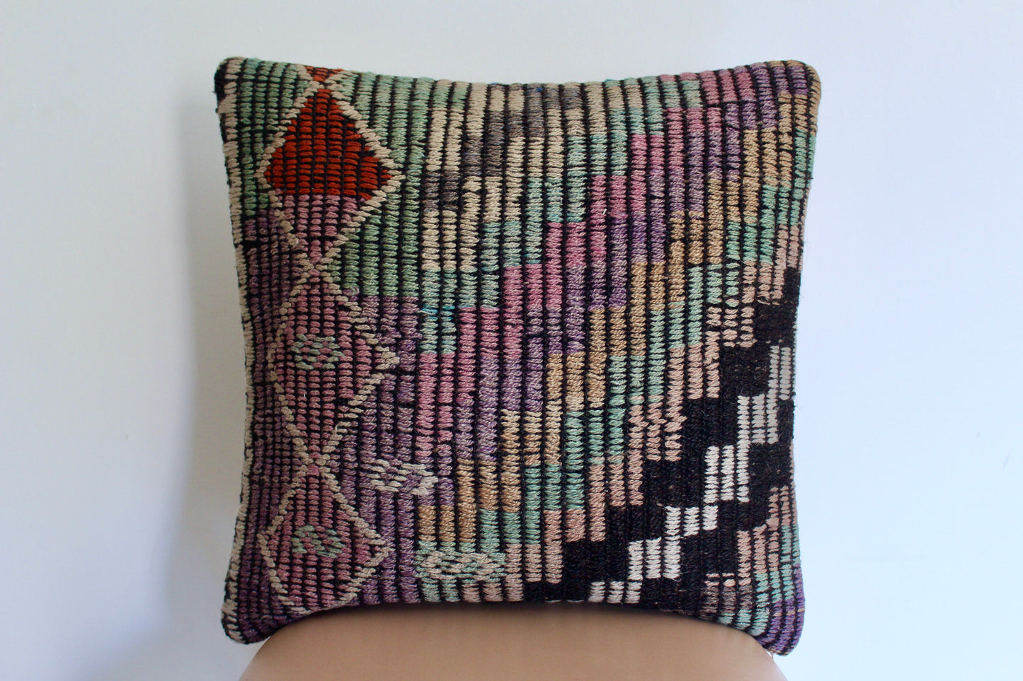 Vintage Turkish Kilim Pillow 8 - 50x50cm