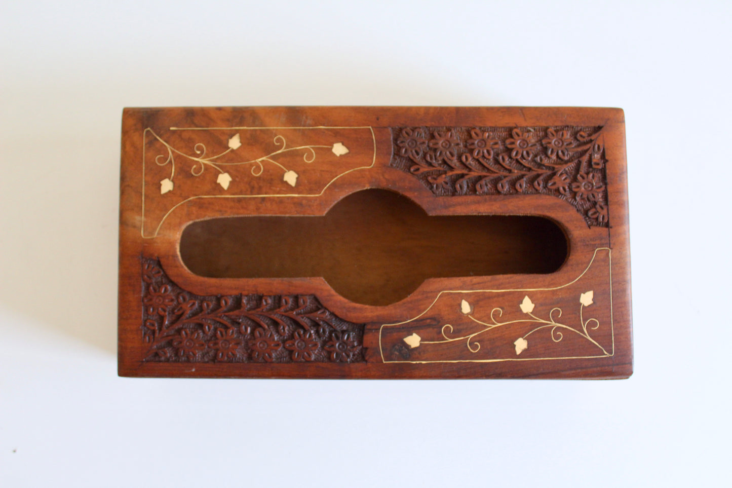Vintage Indian Rosewood Tissue Box