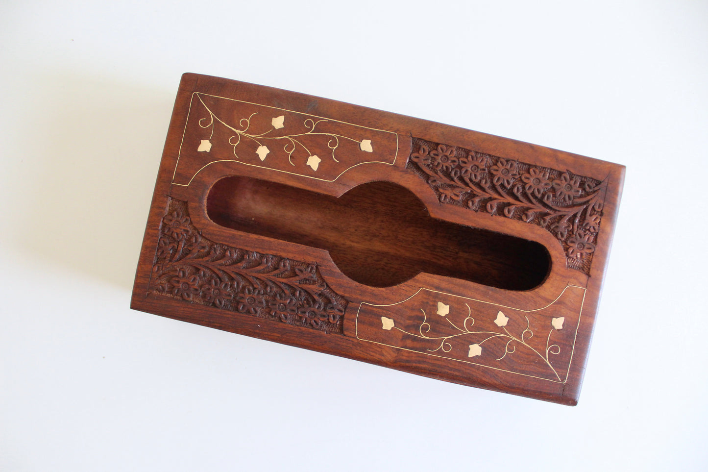 Vintage Indian Rosewood Tissue Box