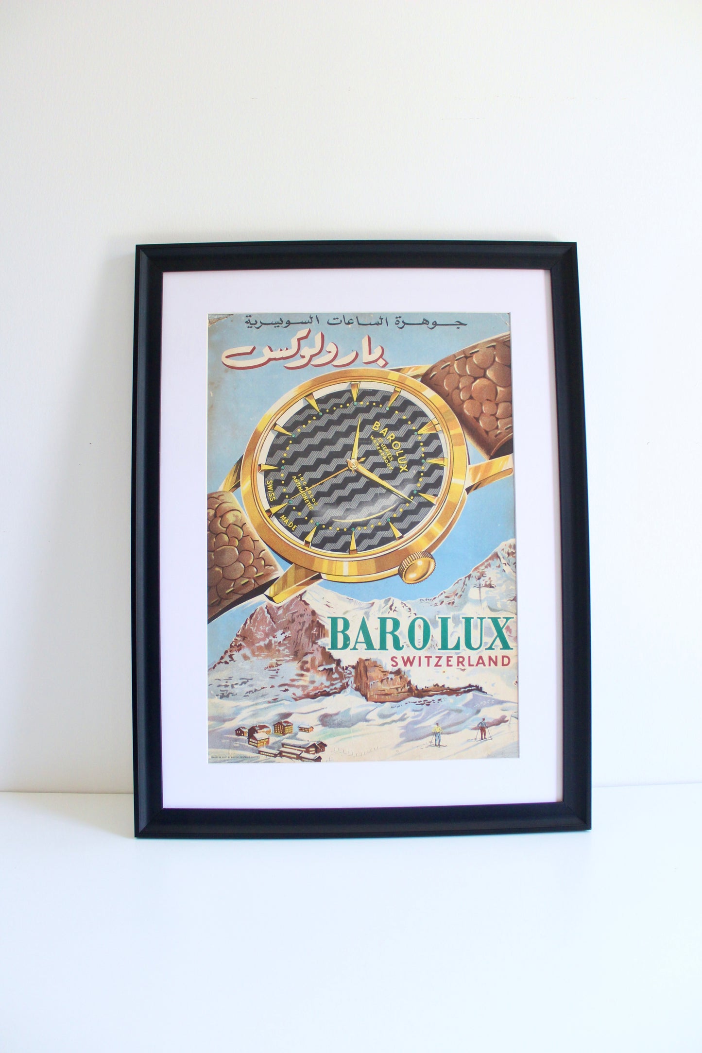 Late 1950s Vintage Swiss Watch Advertising Poster