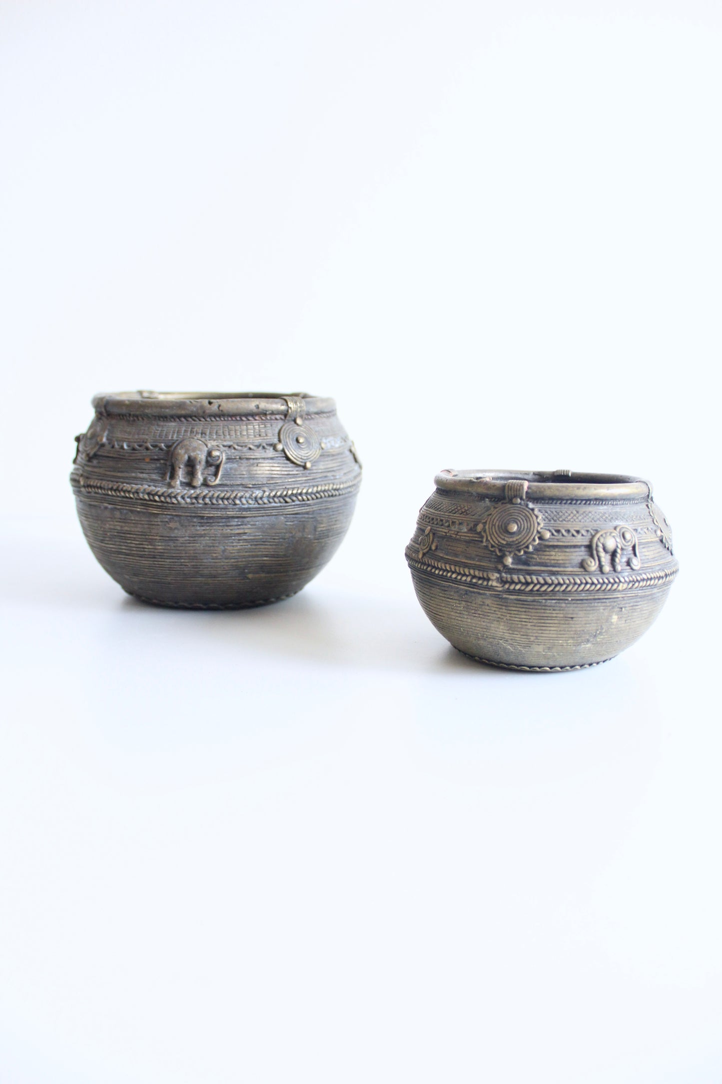 Vintage Indian Dhokra Metal Vessels
