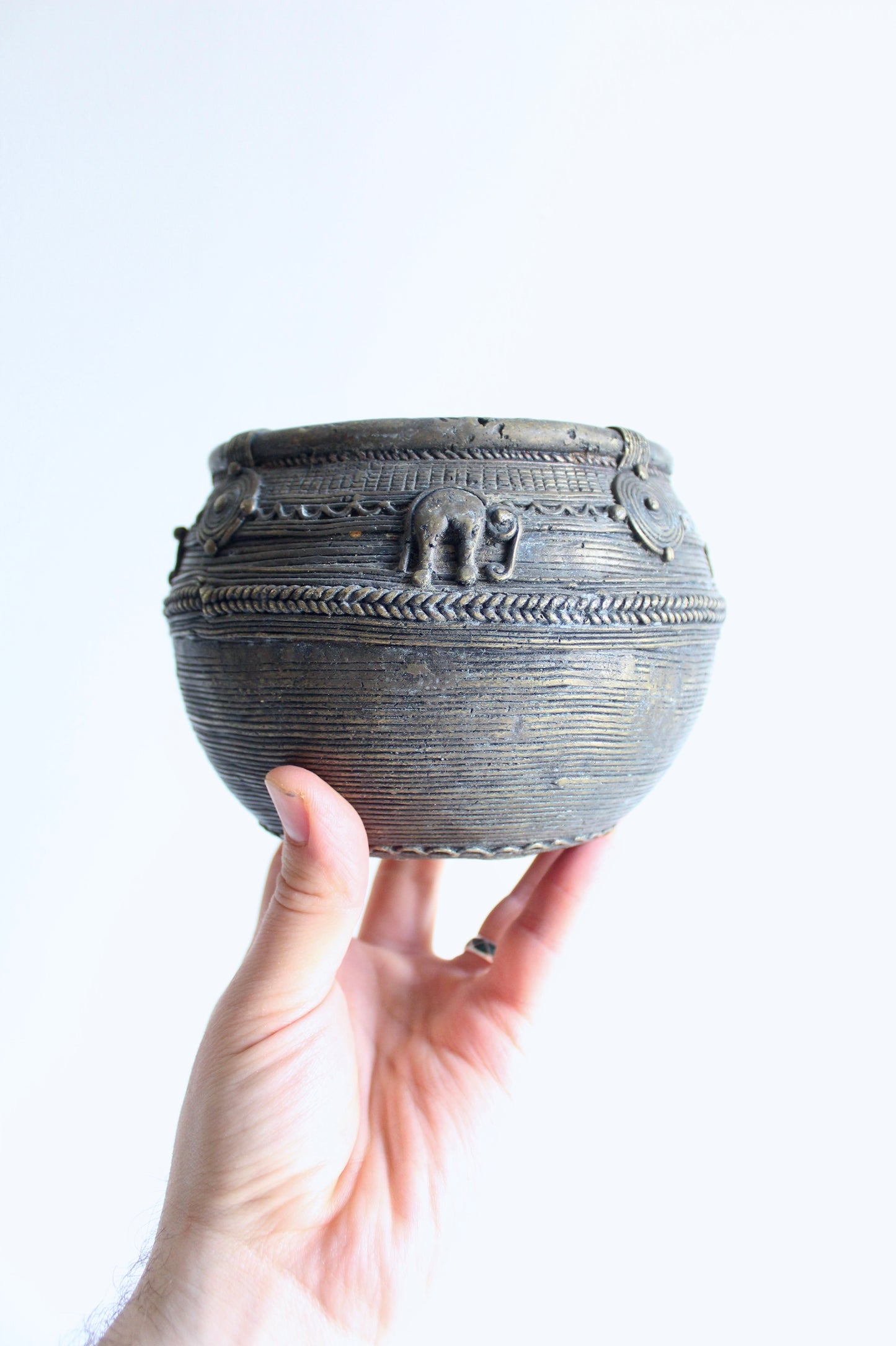 Vintage Indian Dhokra Metal Vessels