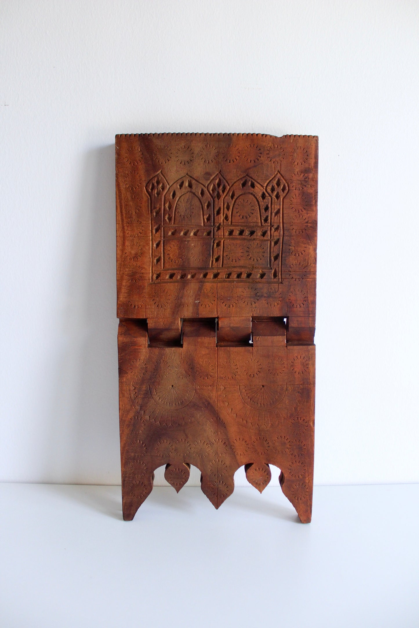 Vintage Hand-Carved Indian Rehal (Book Stand)