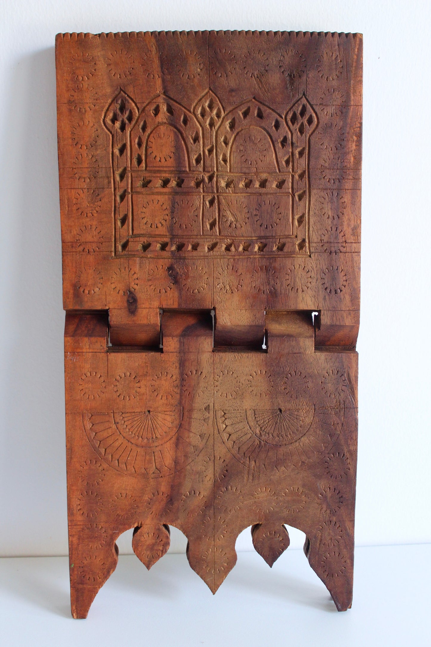 Vintage Hand-Carved Indian Rehal (Book Stand)