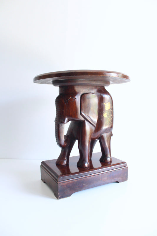 Vintage Indian Elephant Side Table