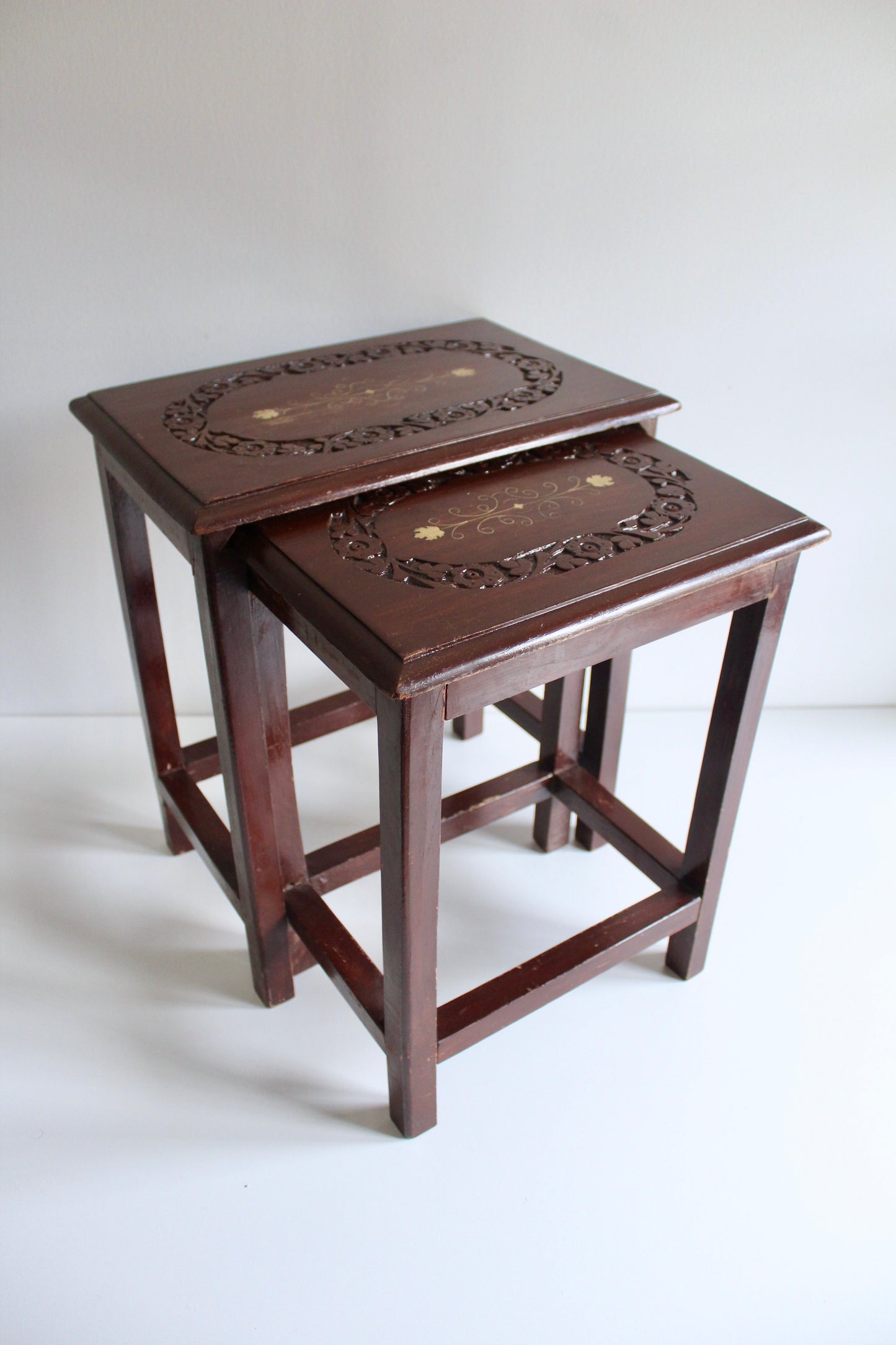 Vintage Indian Rosewood Side Tables