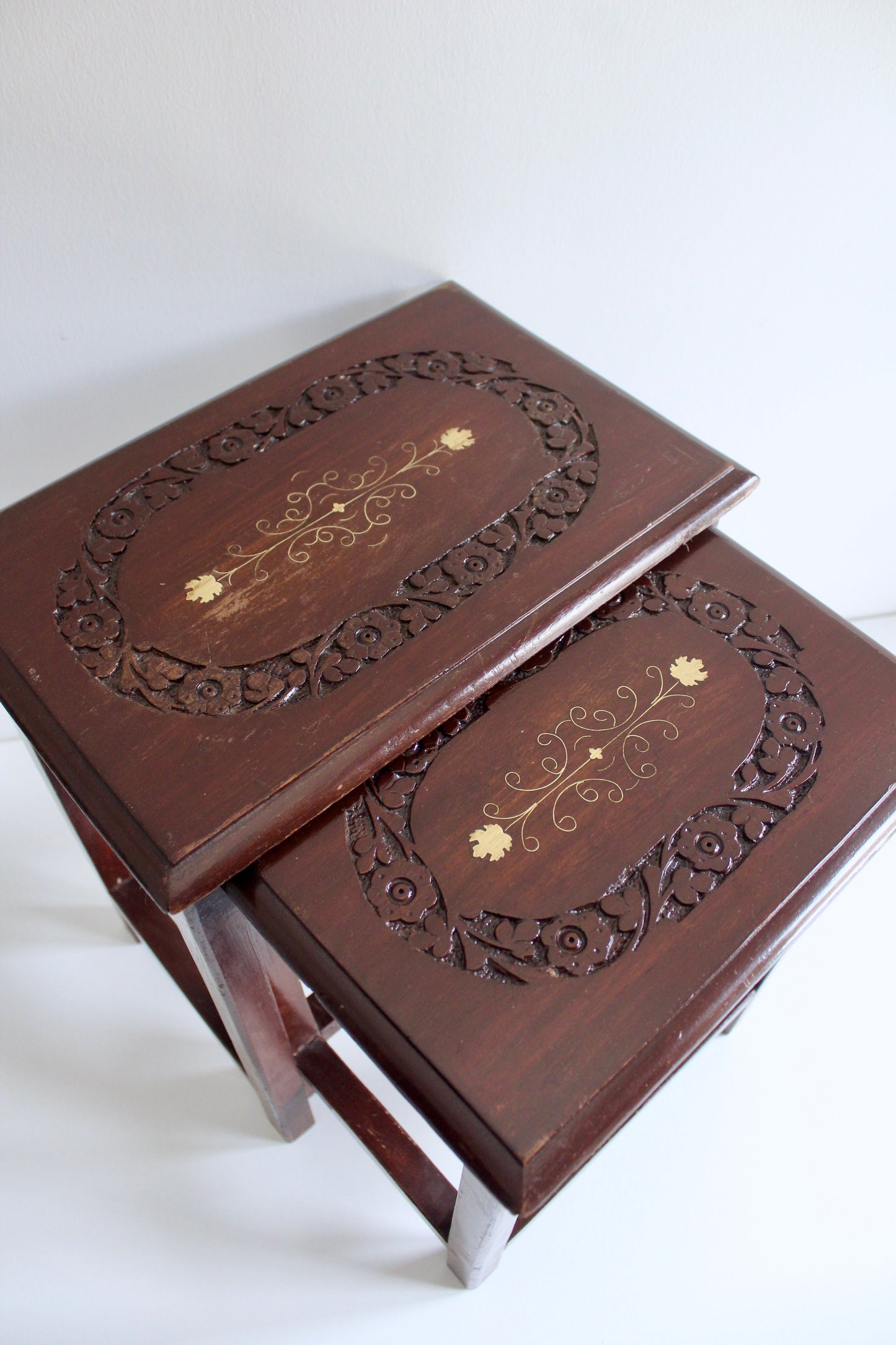 Vintage Indian Rosewood Side Tables