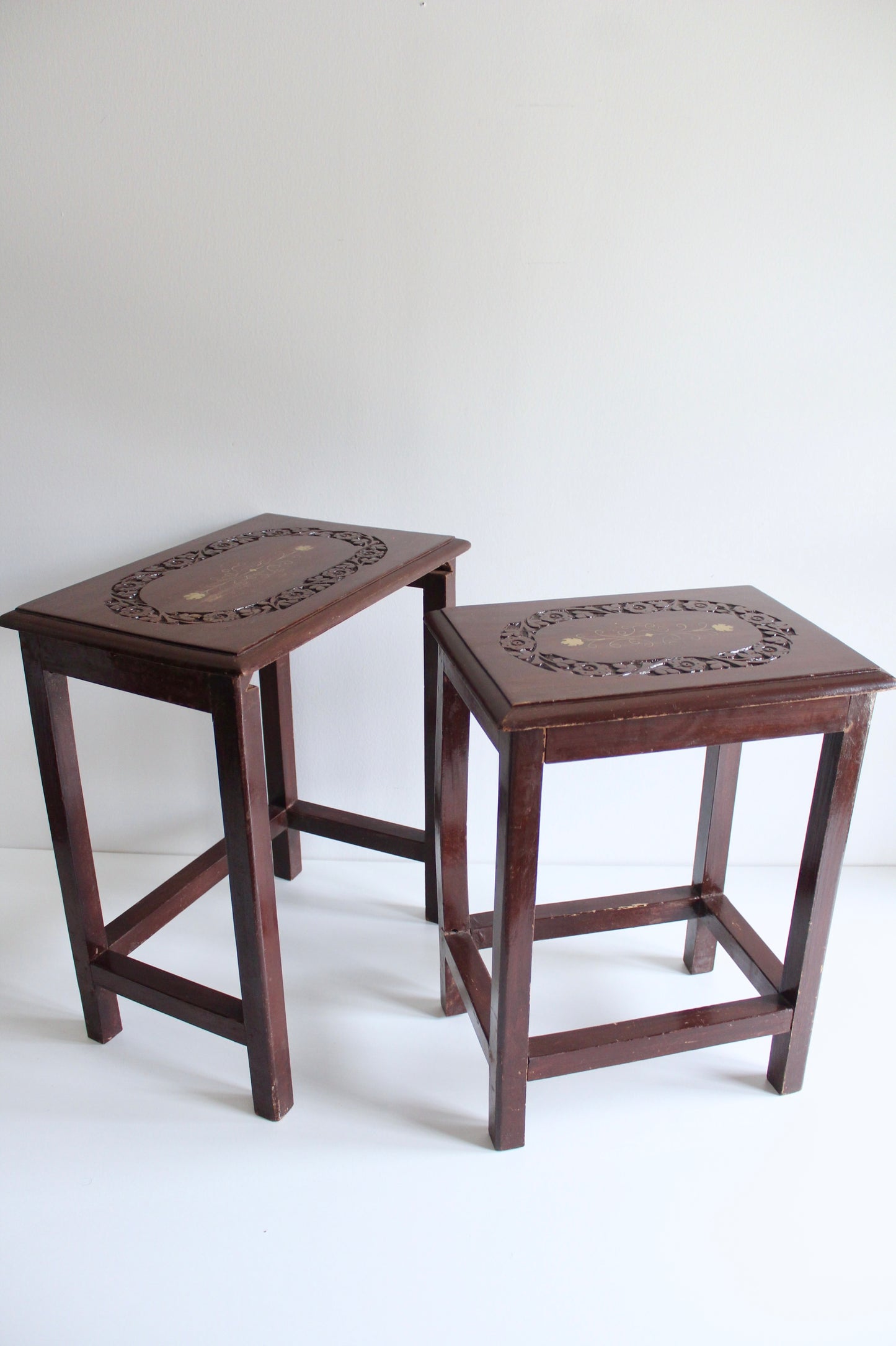 Vintage Indian Rosewood Side Tables