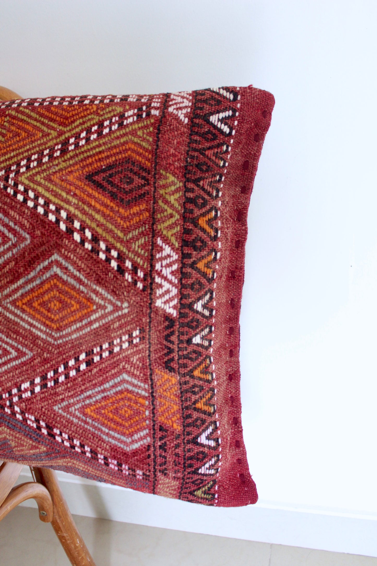 Large Turkish Tribal Kilim Pillow