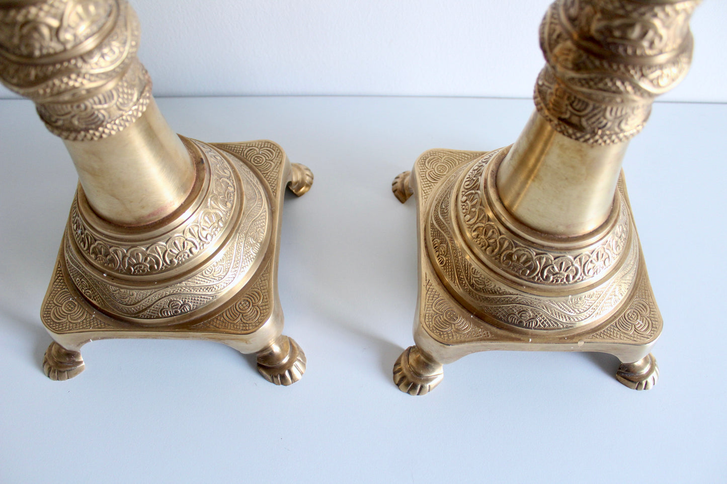 XL Vintage Brass Candle Stands
