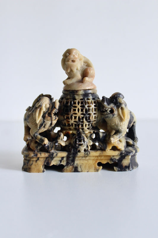 Vintage Chinese Carved Soapstone Mubkhar