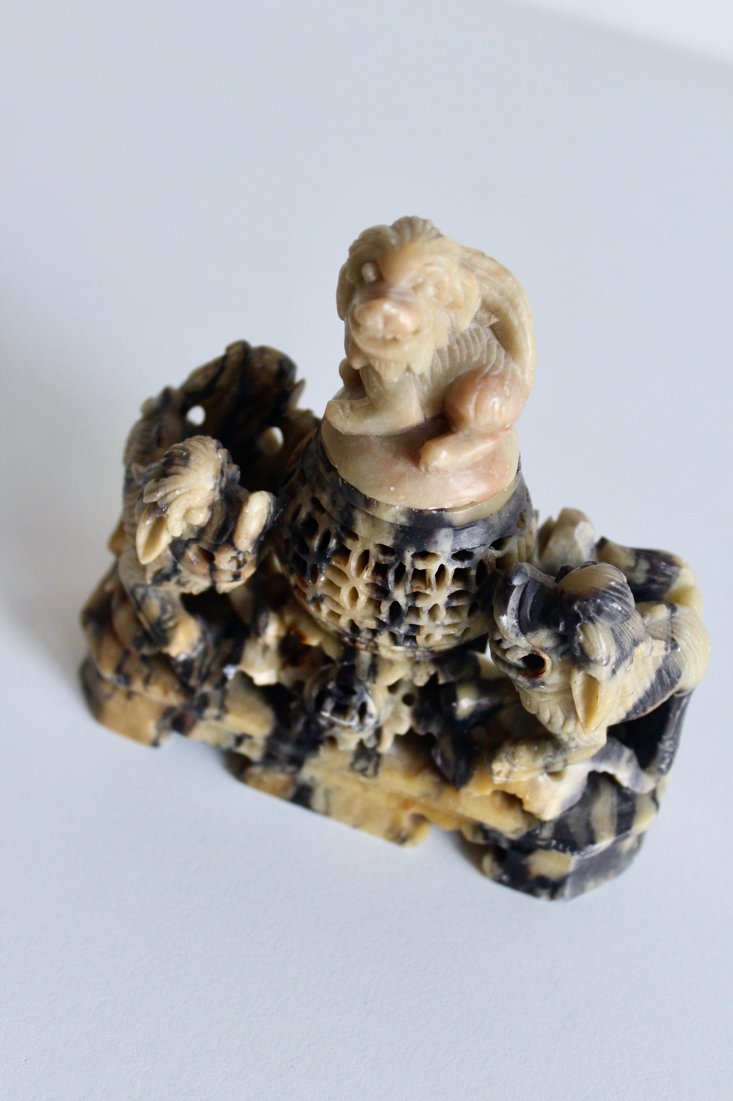 Vintage Chinese Carved Soapstone Mubkhar
