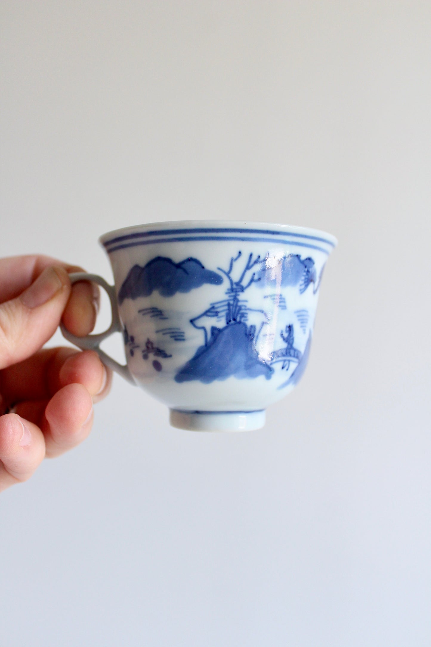 Antique Porcelain Canton Tea Cups - Small Chip