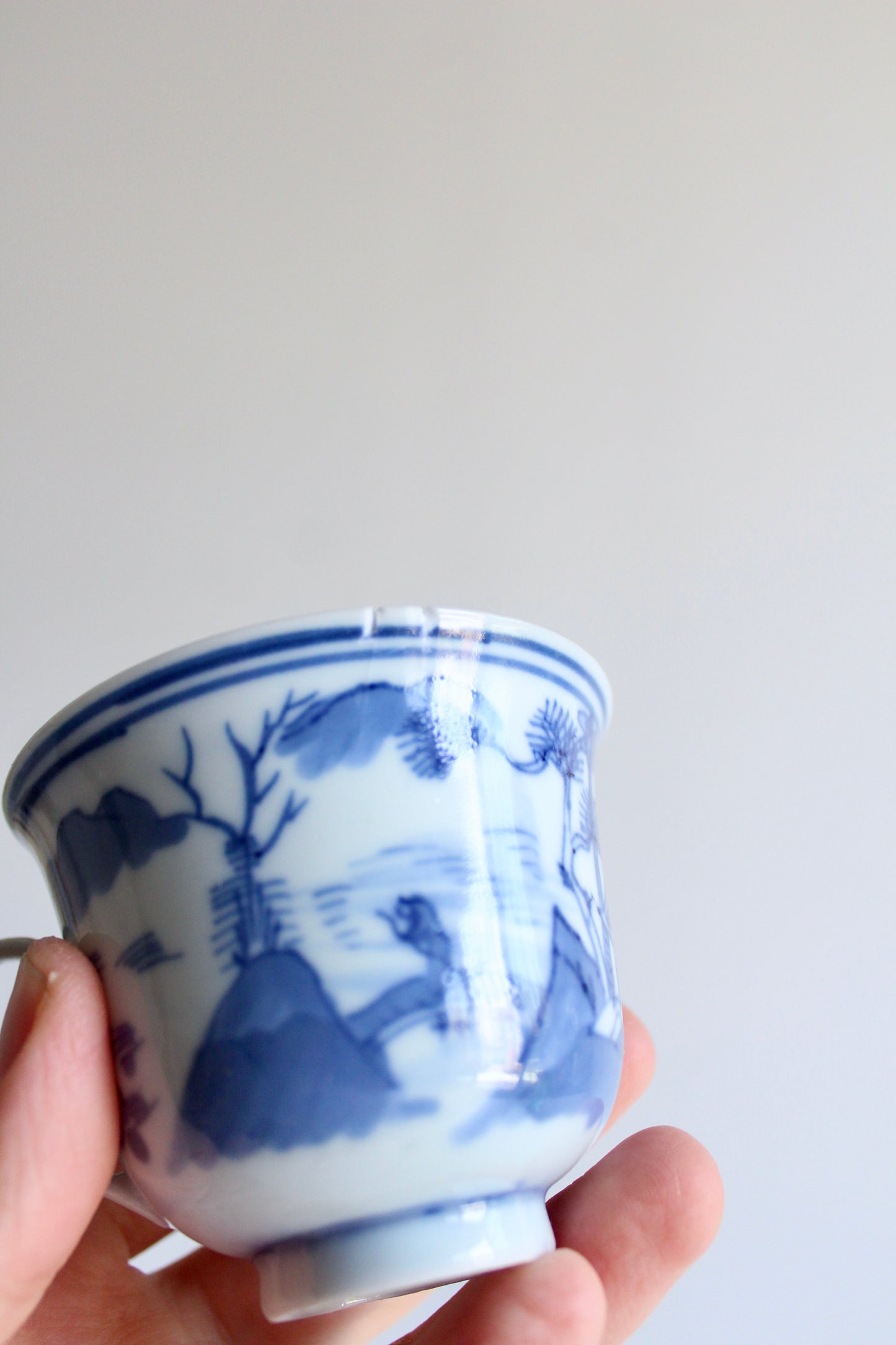 Antique Porcelain Canton Tea Cups - Small Chip