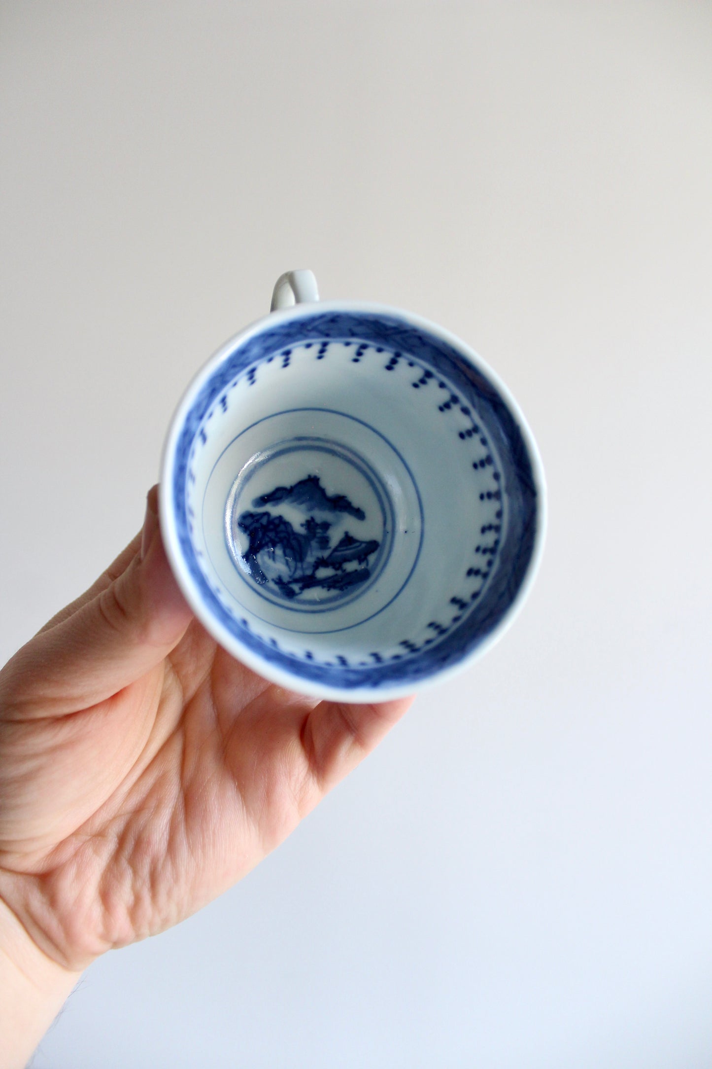 Antique Porcelain Canton Tea Cups - Small Chip