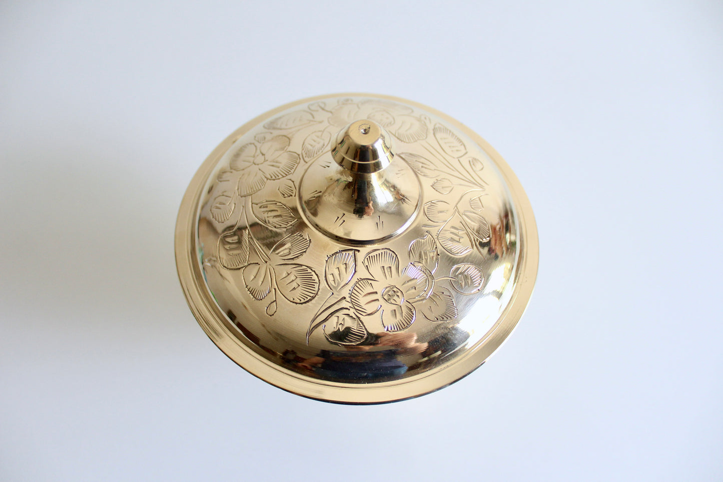 Mid Century Indian Pedastool Lidded Bowl