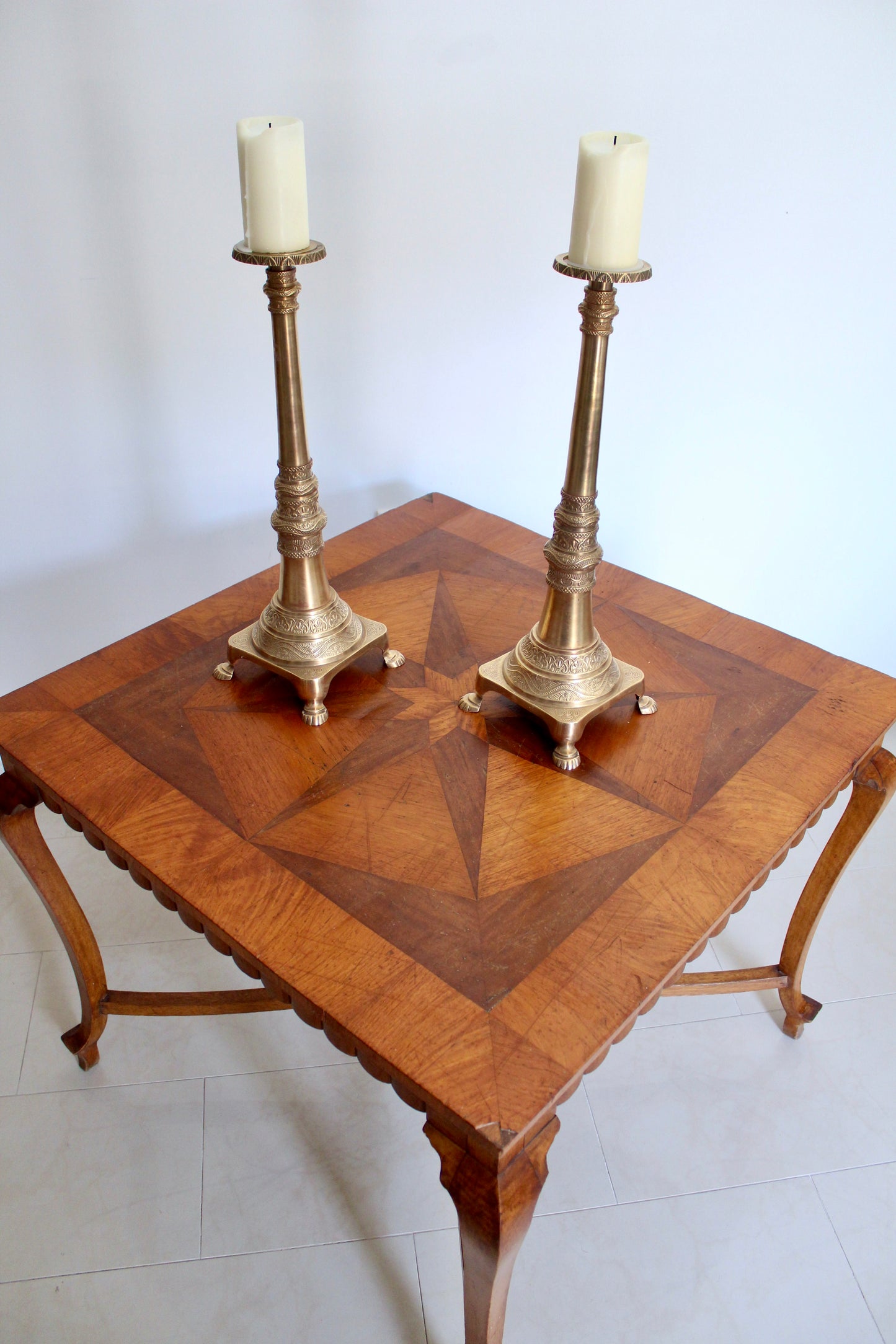 XL Vintage Brass Candle Stands