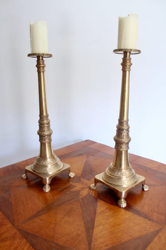 XL Vintage Brass Candle Stands