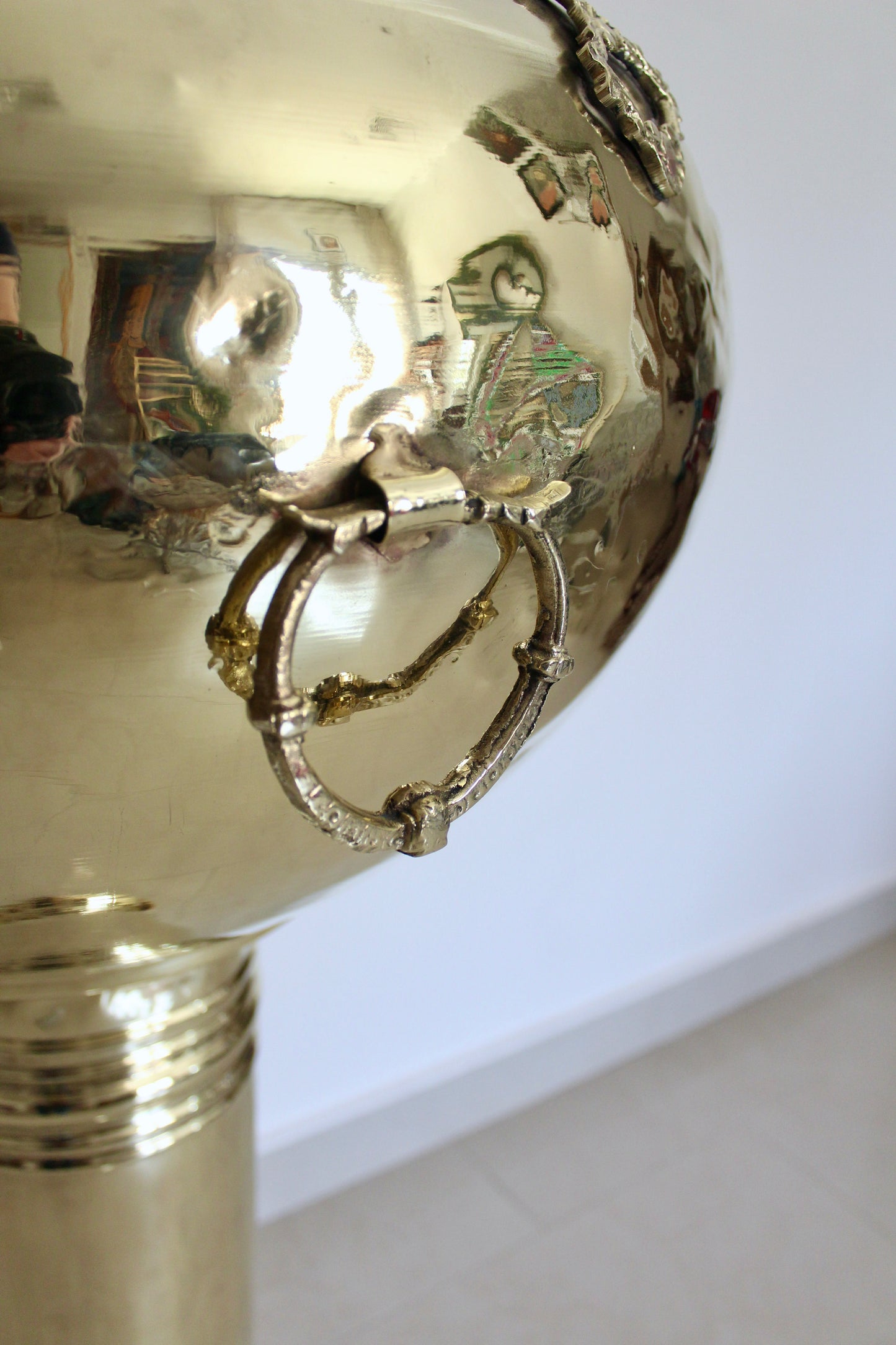 Oversized Vintage Indian Brass Pedestal Planter | 1970s–1980s