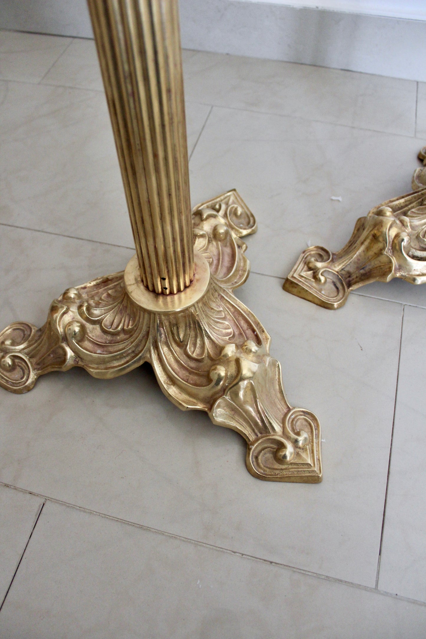 Empire Style Fluted Pedestal Candle Stands