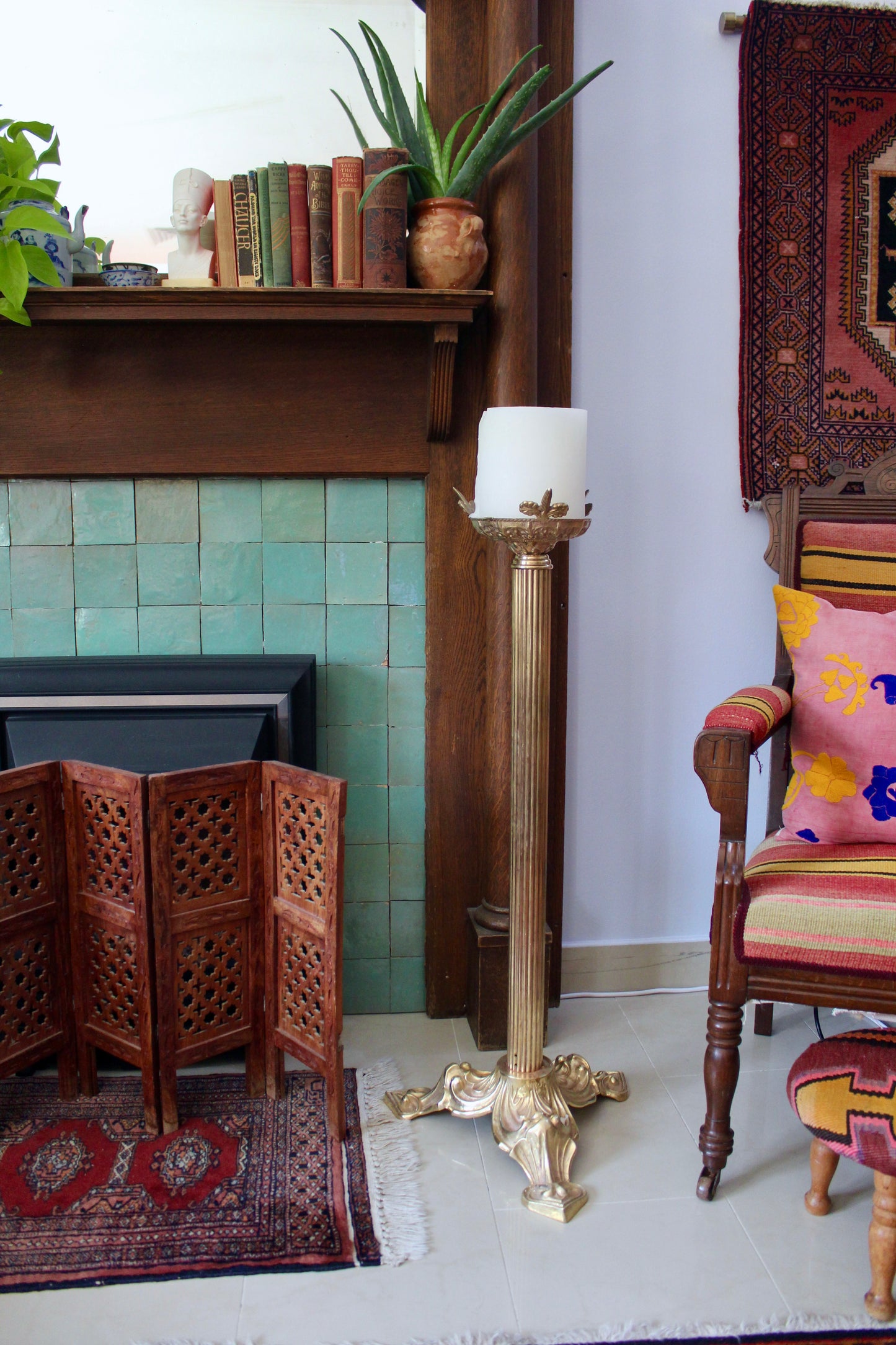 Empire Style Fluted Pedestal Candle Stands