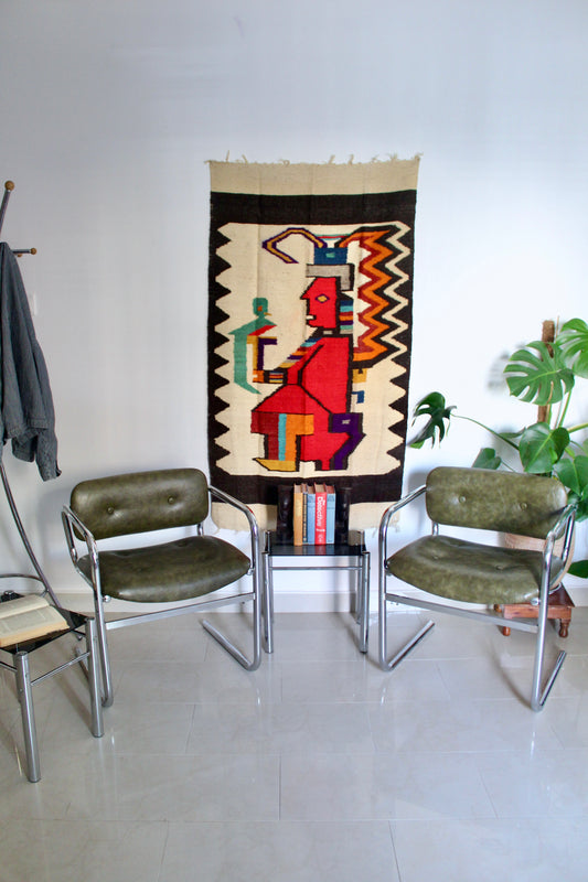 1970s English Lounge Chairs - Olive