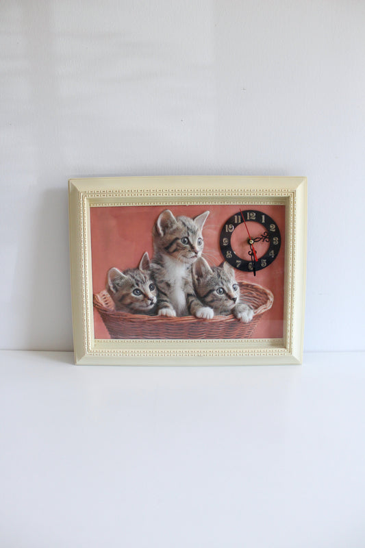 Retro 1970s Cat Clock - Functional