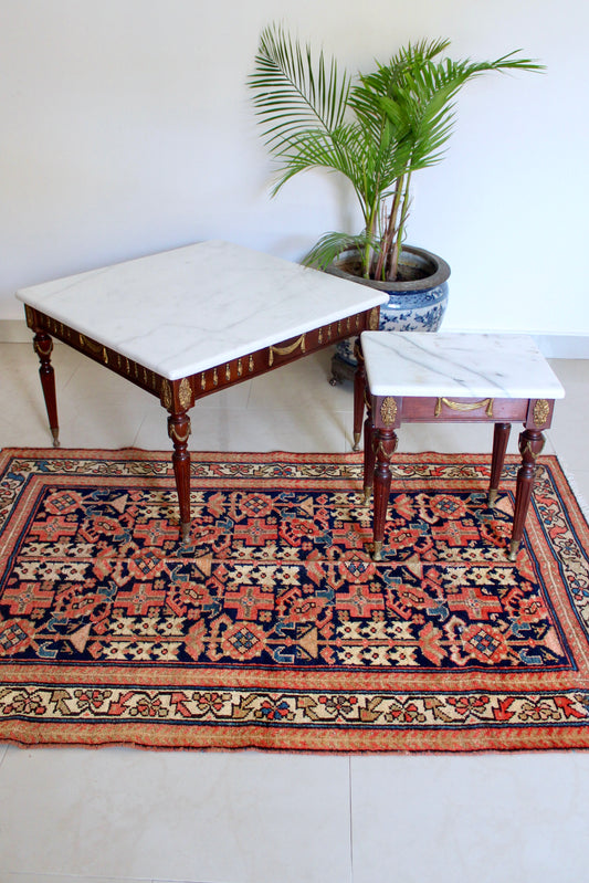 Vintage Spanish Neoclassical Marble Top Accent Tables, Mid-Century Louis XVI Style