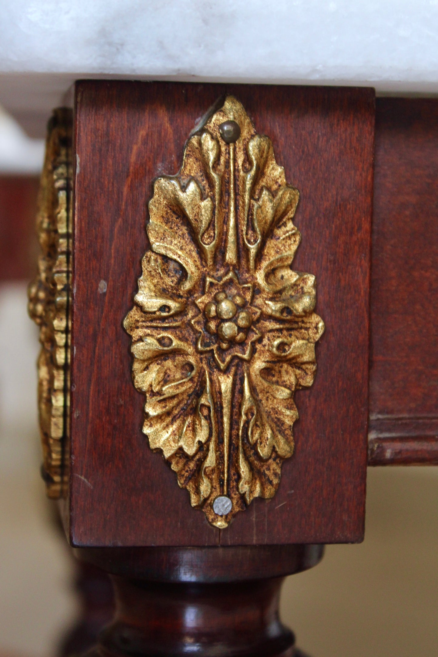 Vintage Spanish Neoclassical Marble Top Accent Tables, Mid-Century Louis XVI Style