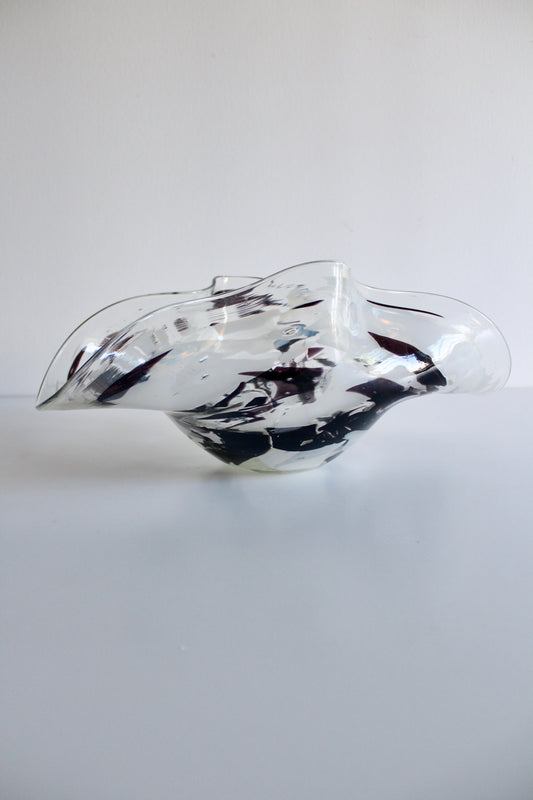 Large Freeform Studio Art Glass Centerpiece Bowl