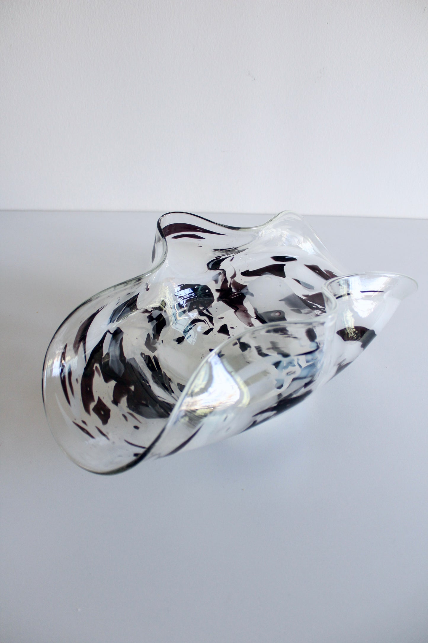Large Freeform Studio Art Glass Centerpiece Bowl