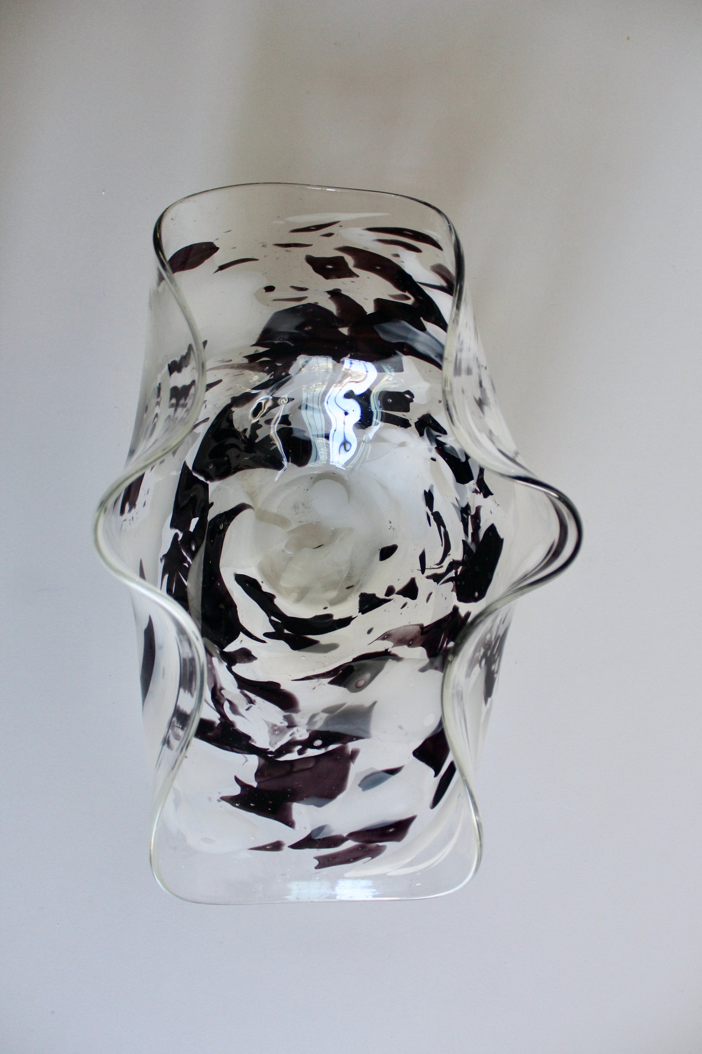 Large Freeform Studio Art Glass Centerpiece Bowl