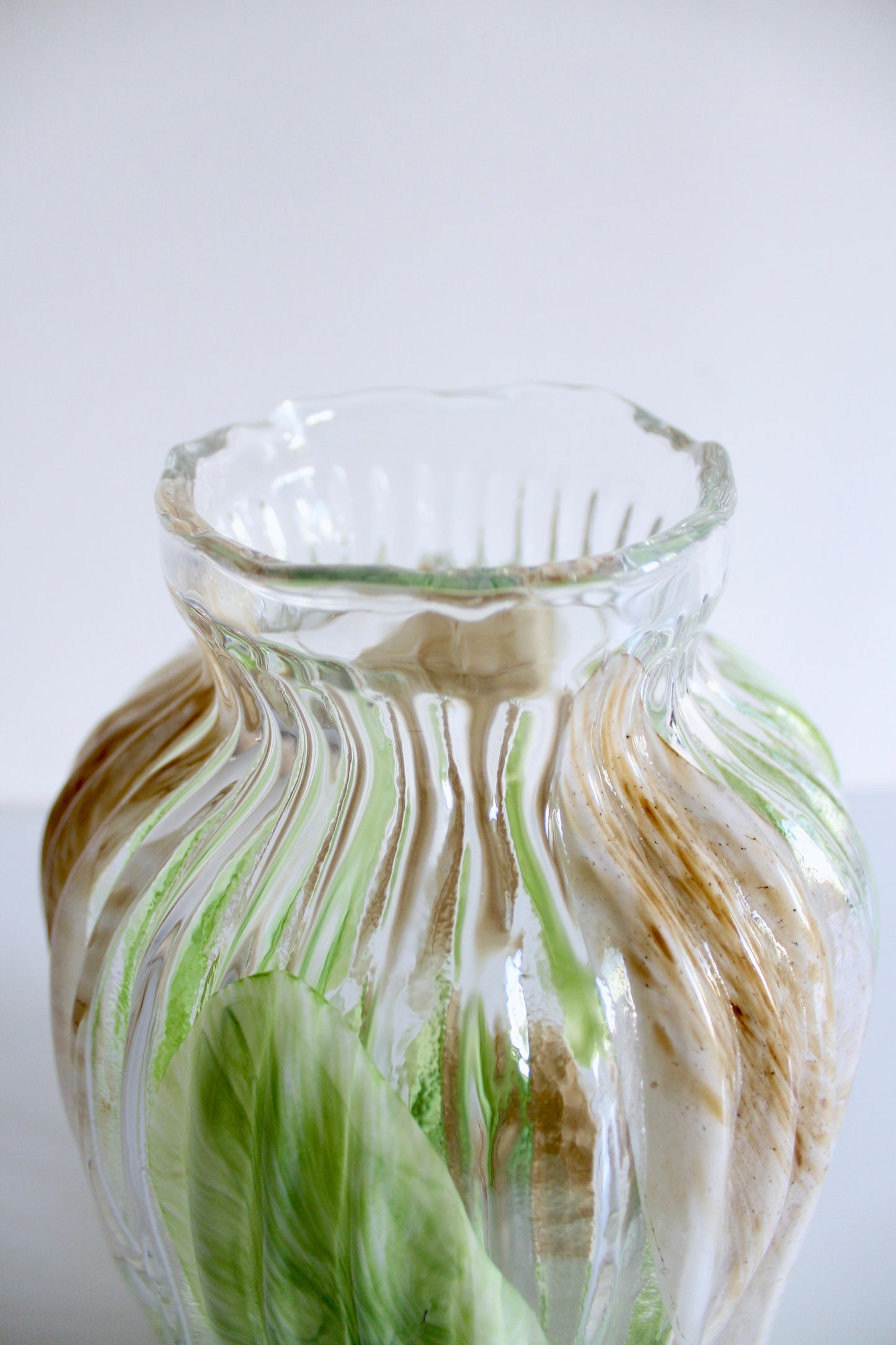 Vintage Italian Art Glass Botanical Vase