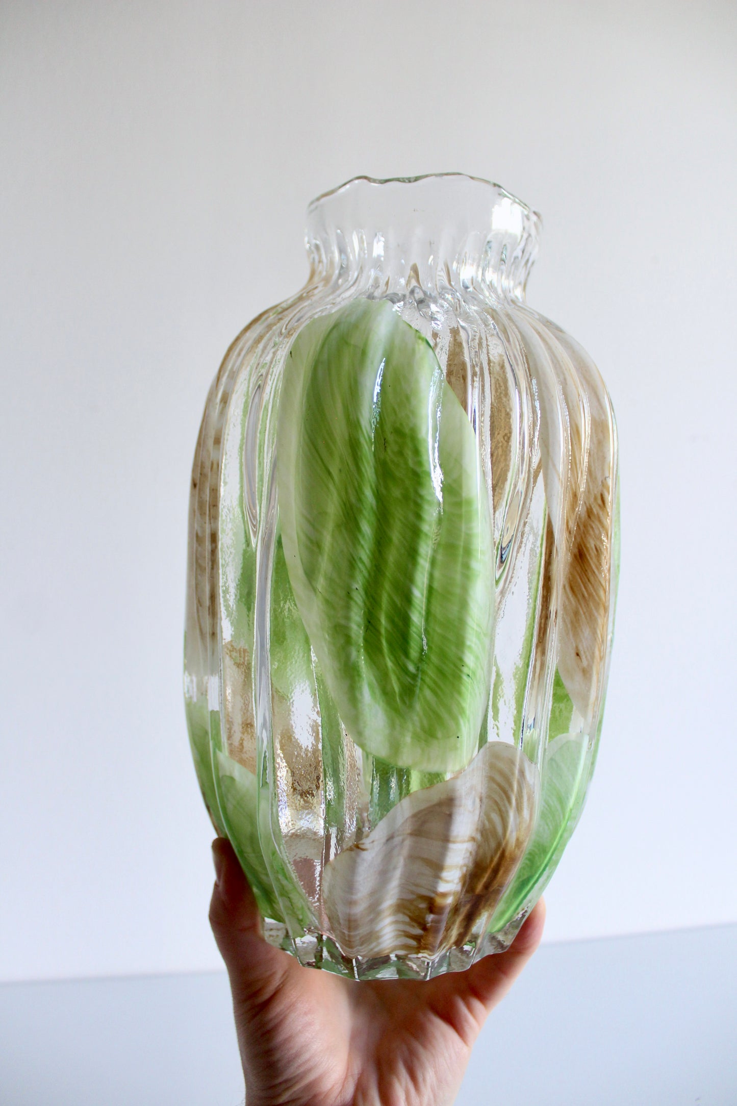 Vintage Italian Art Glass Botanical Vase