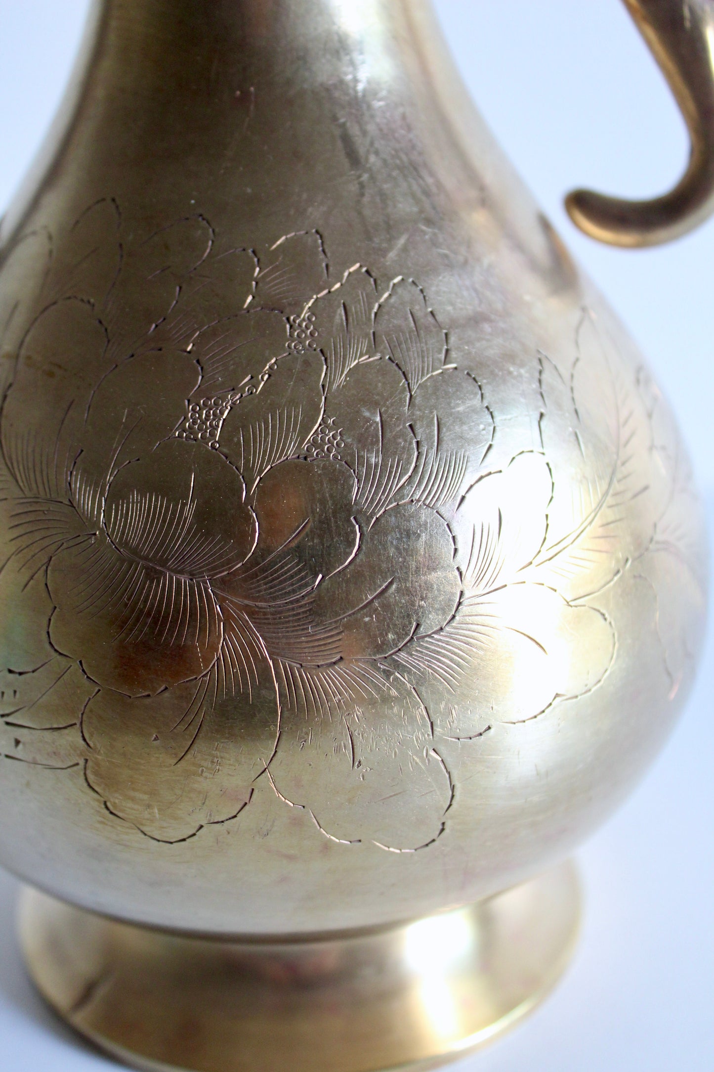 Mid-Century Chinoiserie Brass Vase with Dragon Handles