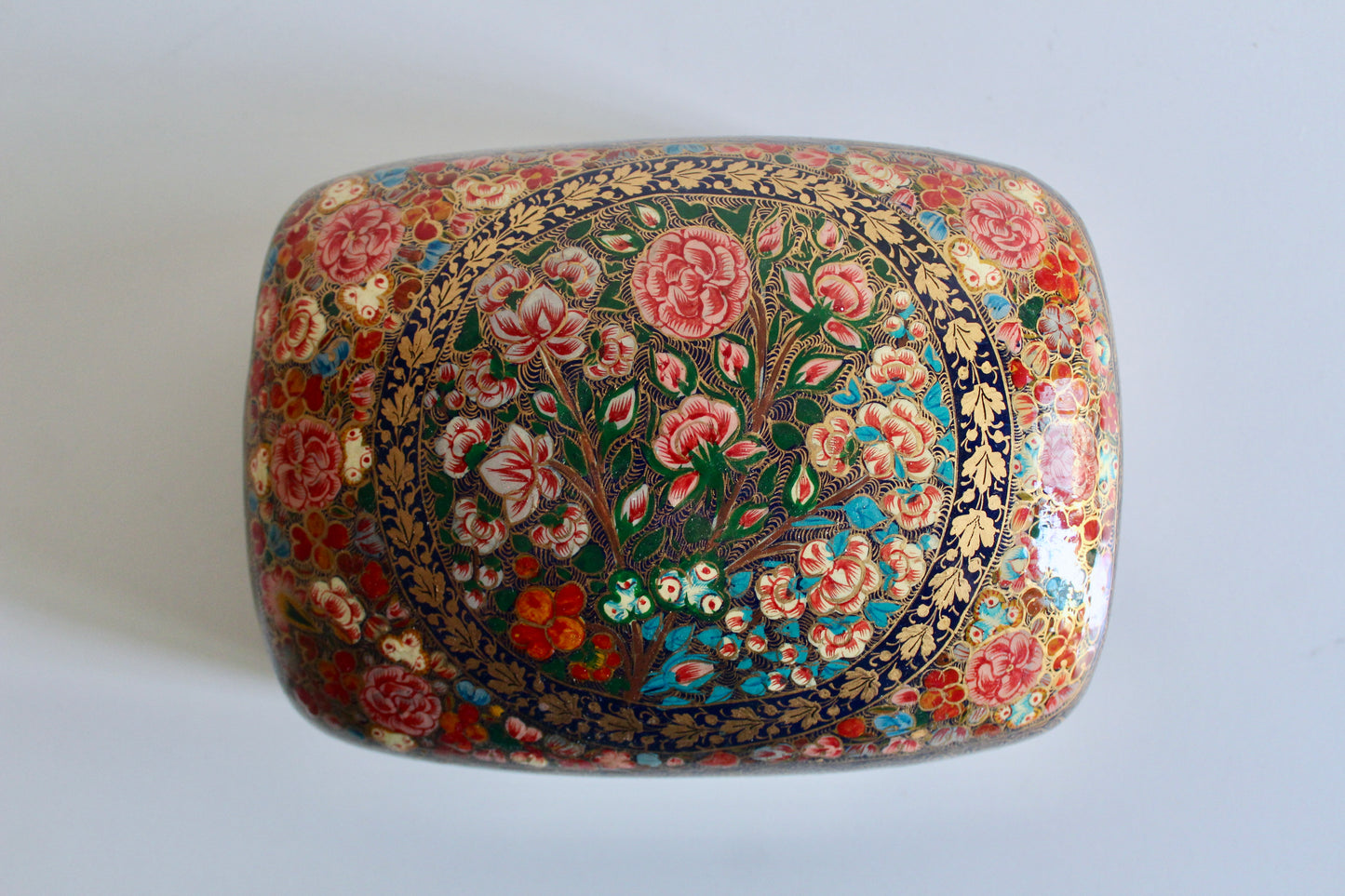 Large Vintage Kashmiri Papier Mache Box