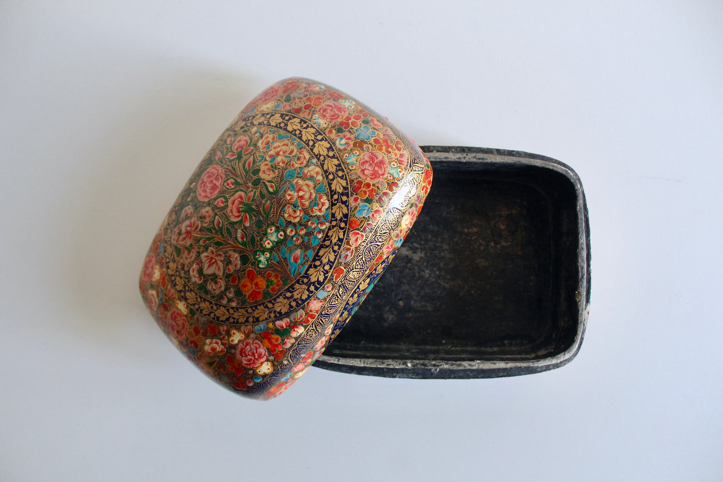 Large Vintage Kashmiri Papier Mache Box