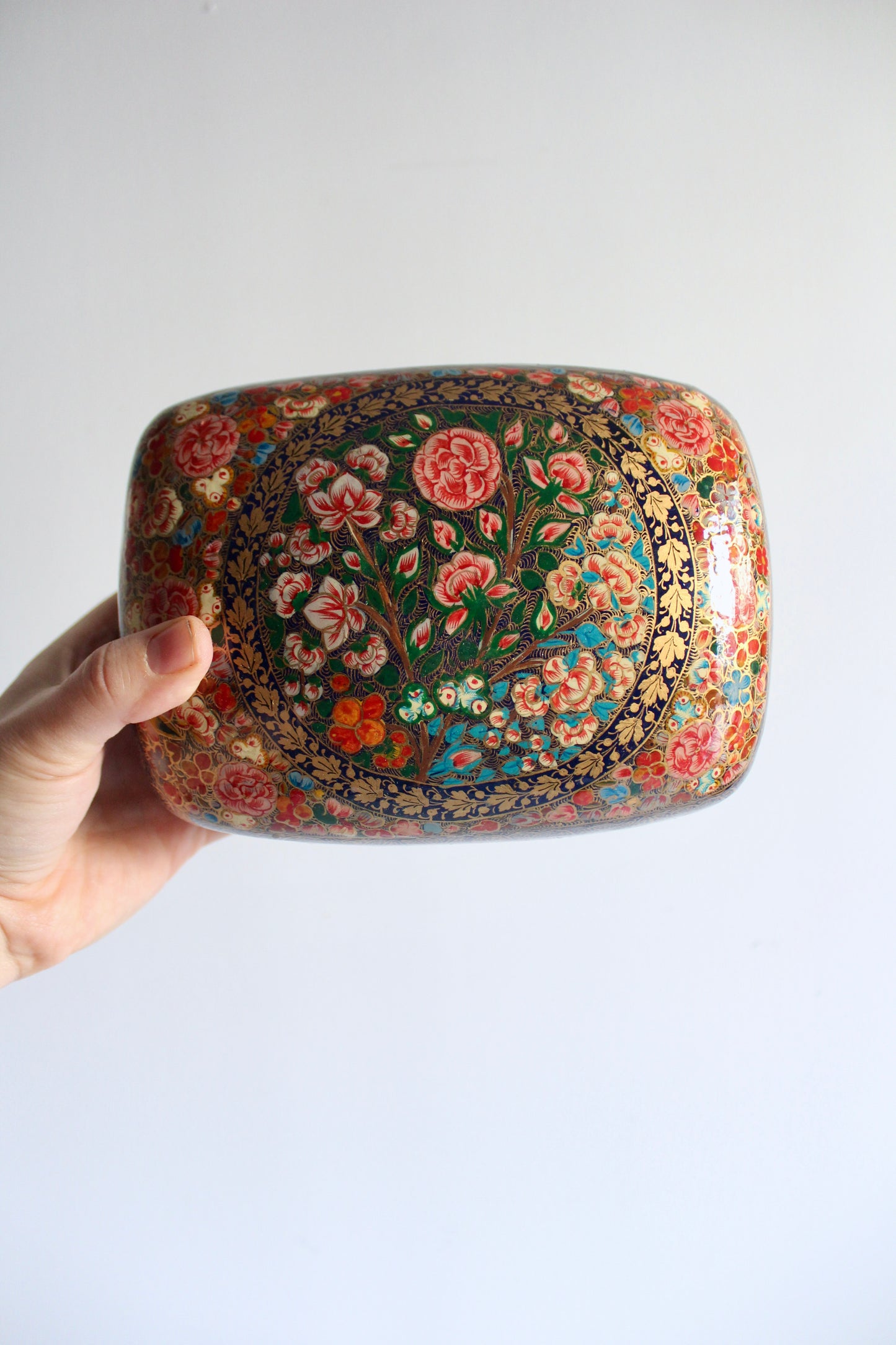Large Vintage Kashmiri Papier Mache Box
