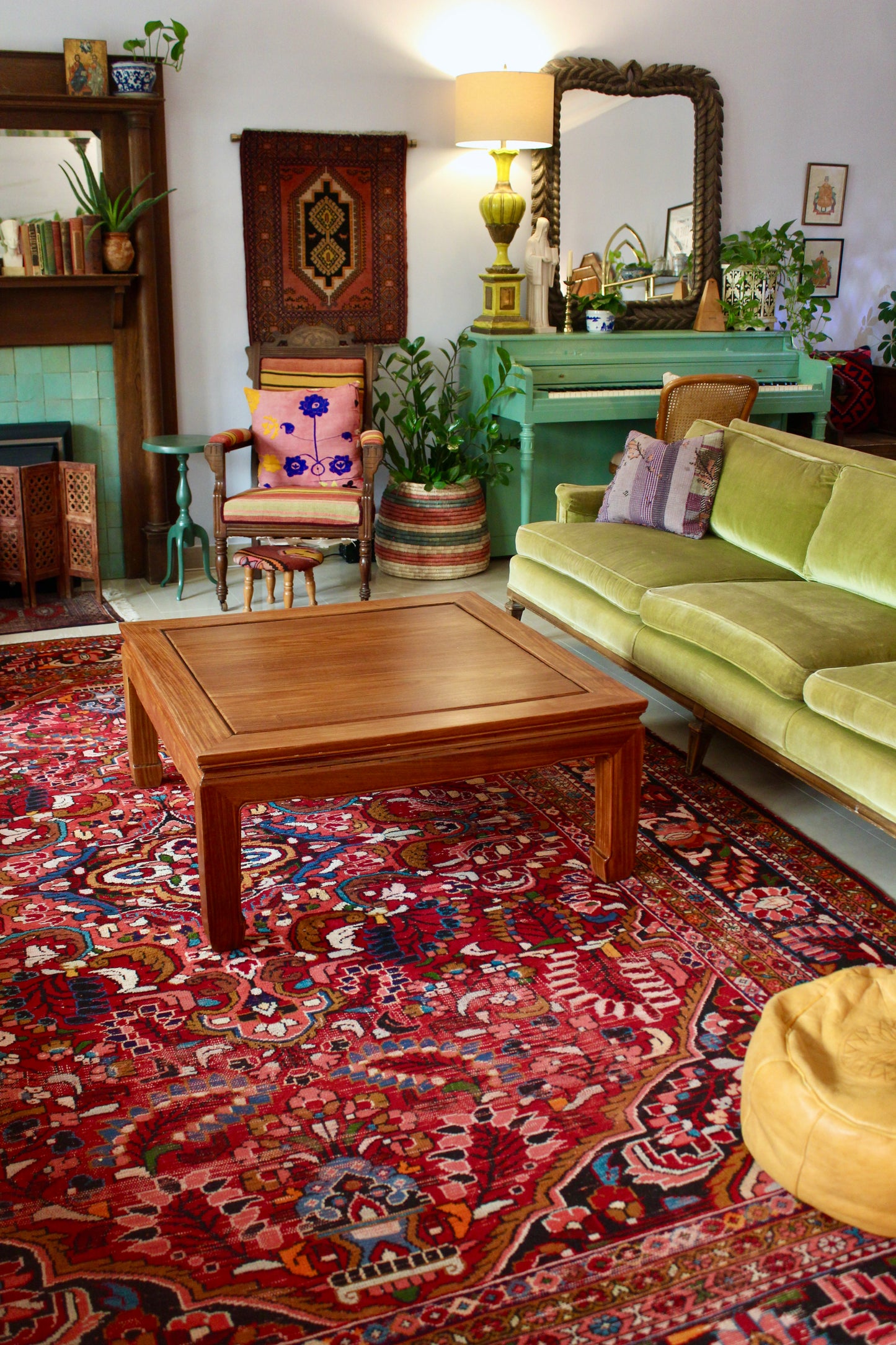 Retro 1970s Chinese Solid Wood Coffee Table