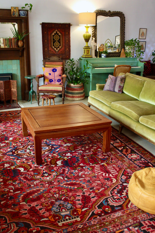 Retro 1970s Chinese Solid Wood Coffee Table
