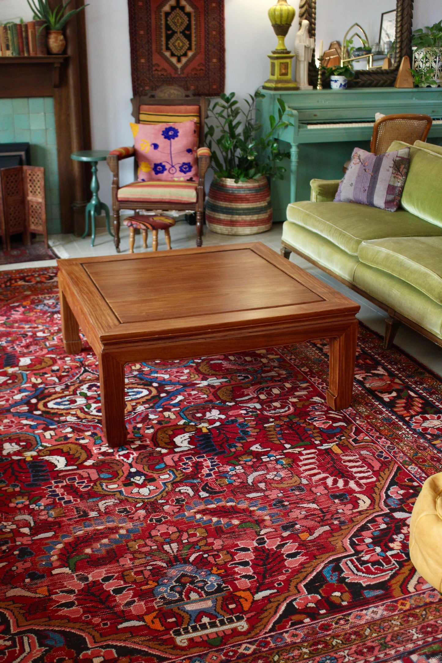 Retro 1970s Chinese Solid Wood Coffee Table