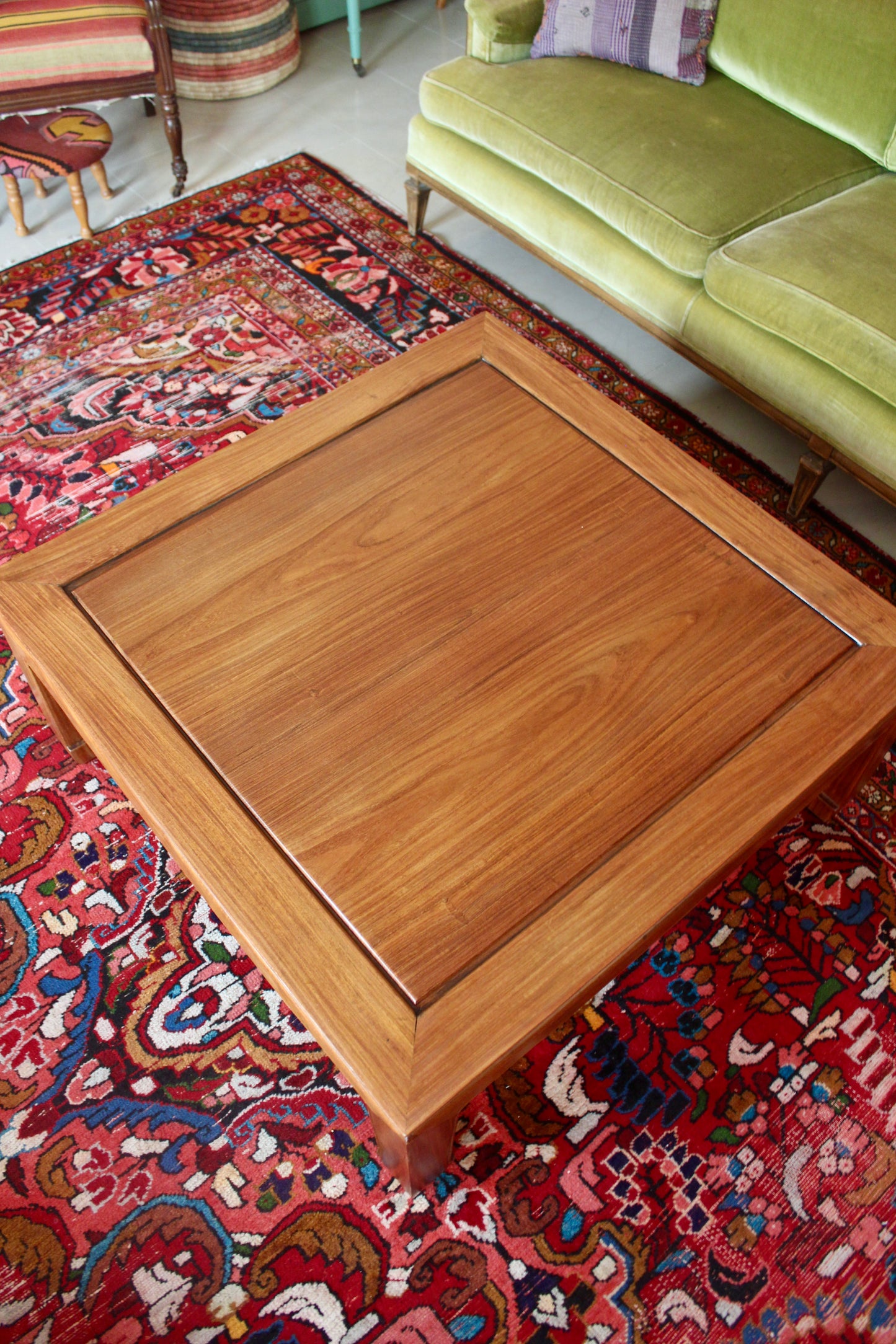 Retro 1970s Chinese Solid Wood Coffee Table