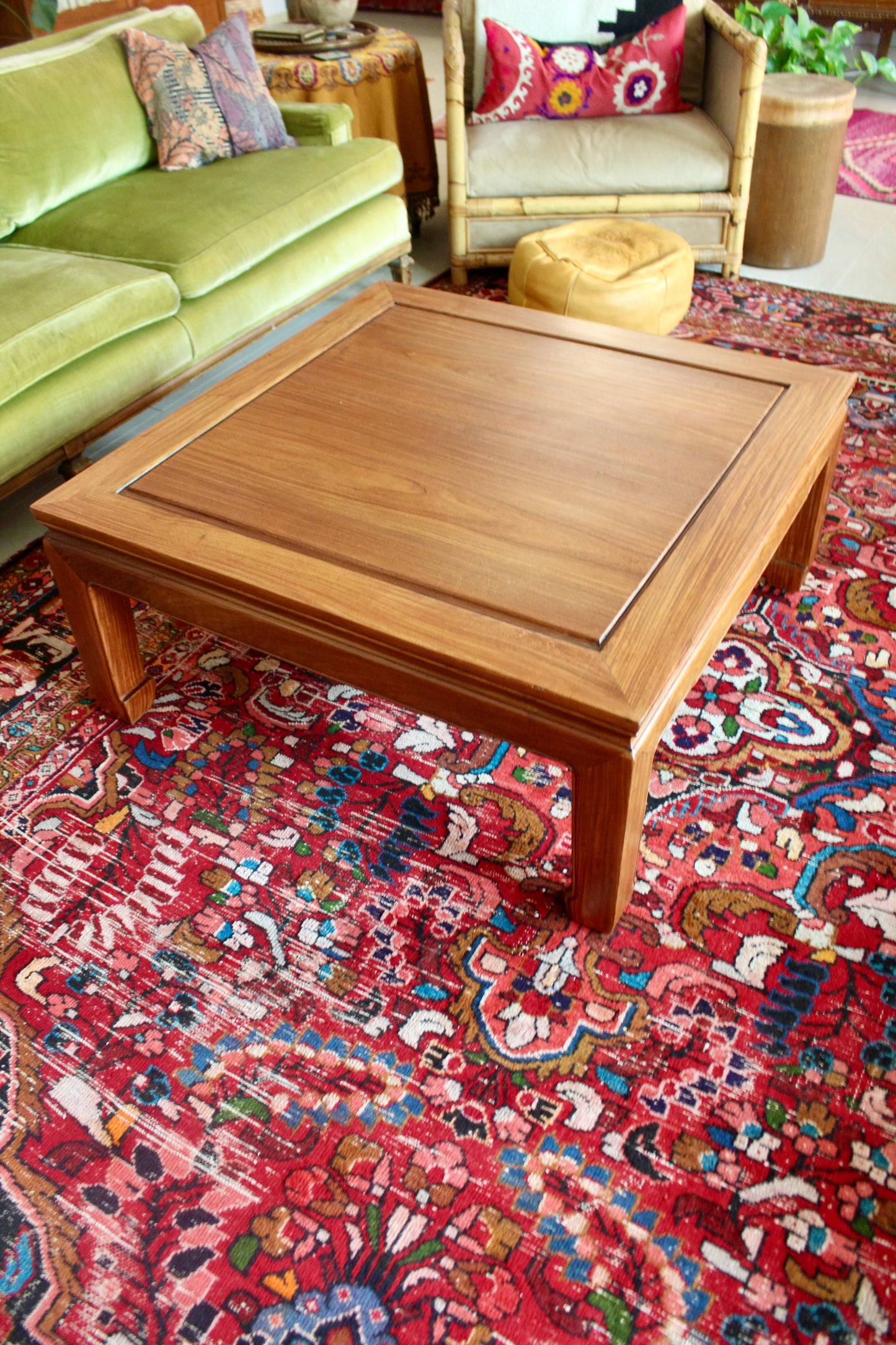 Retro 1970s Chinese Solid Wood Coffee Table