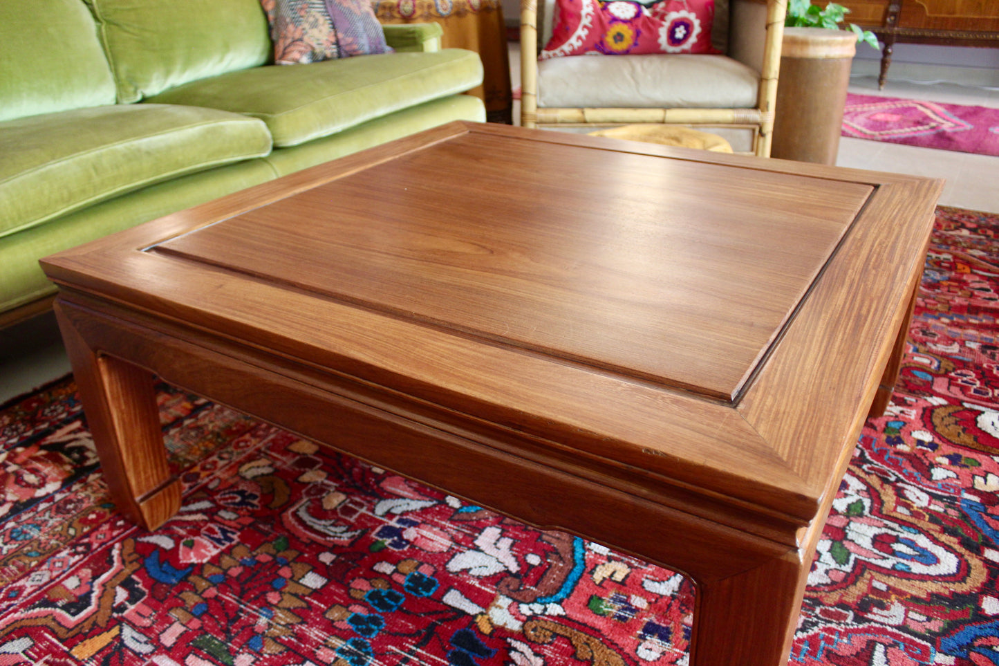 Retro 1970s Chinese Solid Wood Coffee Table