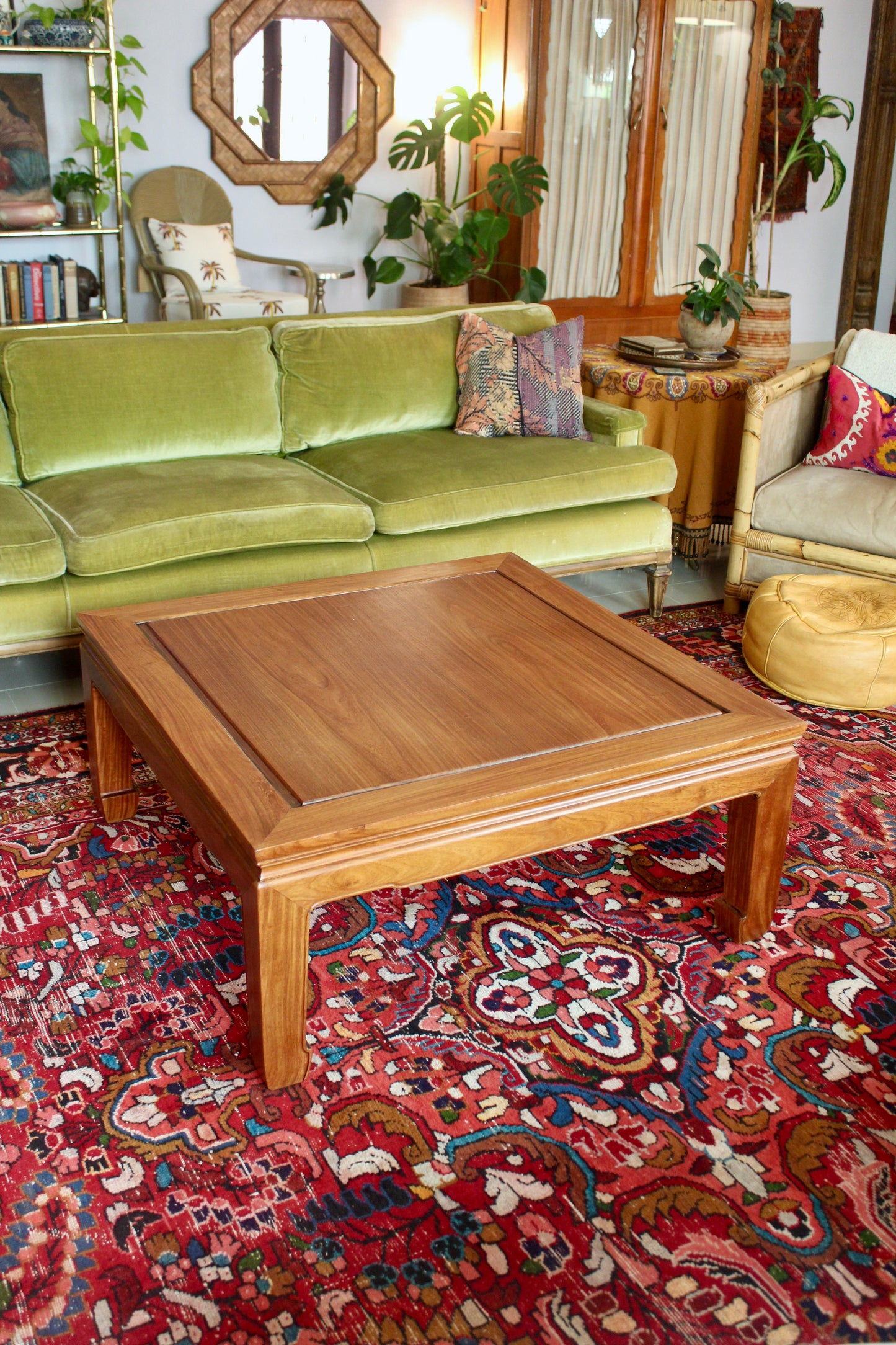 Retro 1970s Chinese Solid Wood Coffee Table