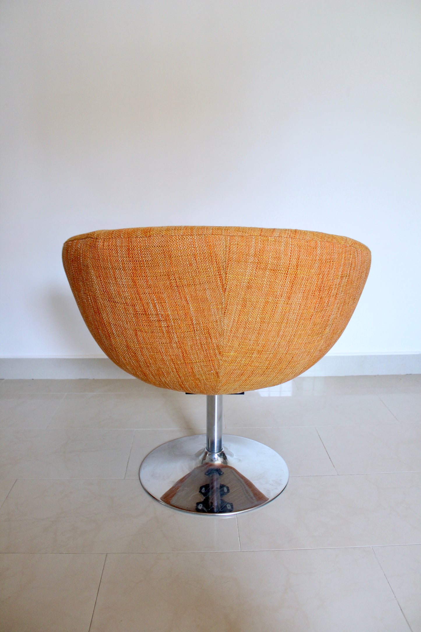 Vintage 1970s Chrome Based Swivel Chair