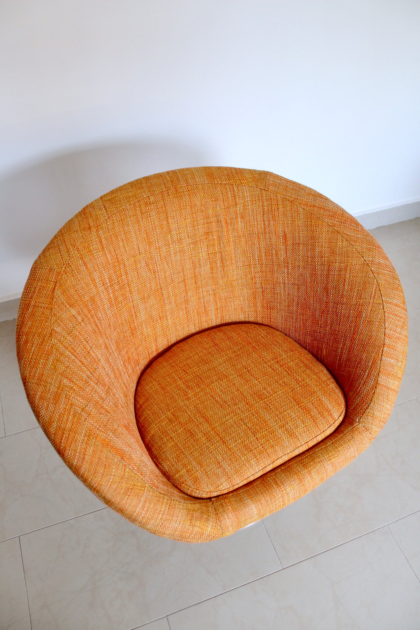 Vintage 1970s Chrome Based Swivel Chair