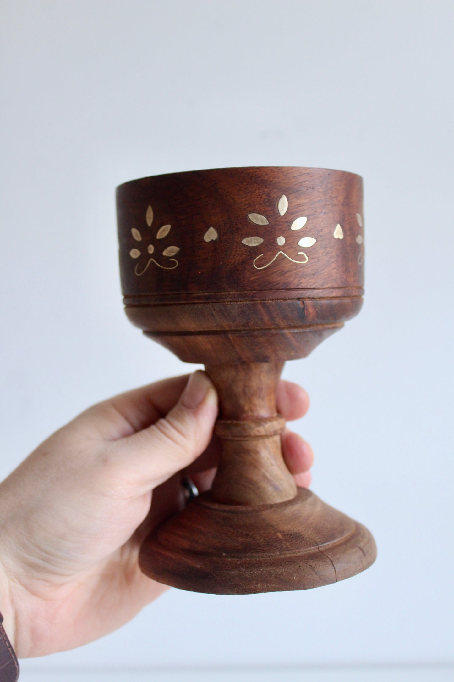 Vintage Indian Rosewood Mubkhar