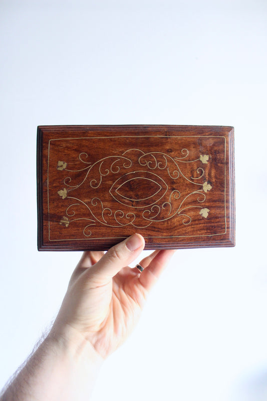 Indian Rosewood Incense/Jewelry Box - Evil Eye